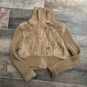 Last Kiss Tan Faux Fur Accent Jacket